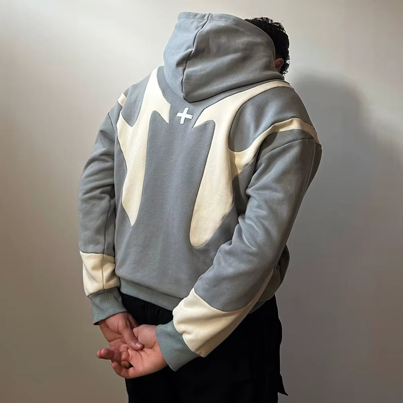 White Stroke  Oversized Hoodie